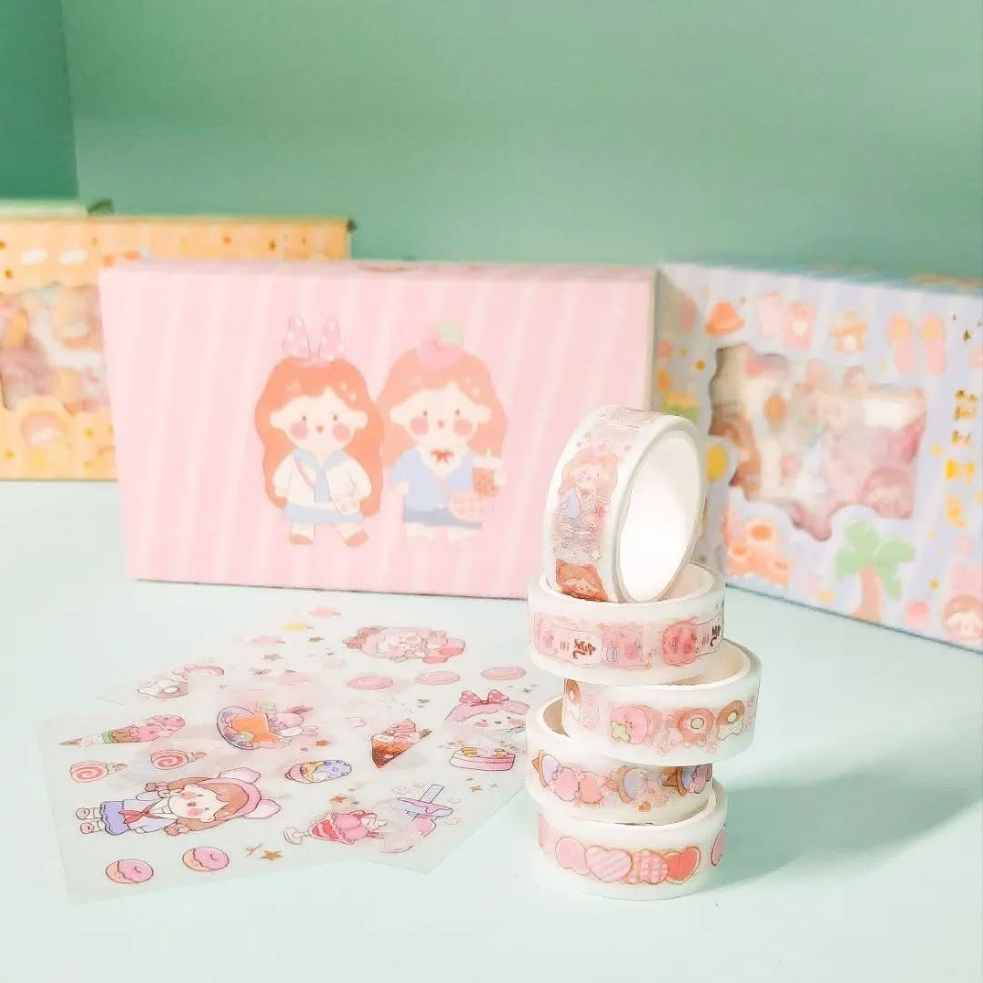 Kawaii Colorful decorative stickers washi tapes adhesive craft supplies office India